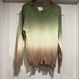 Hayden Los Angeles Oversized Distressed Knit Sweater Size XS .